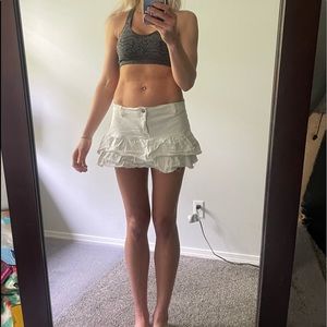 White Ruffle mini-skirt